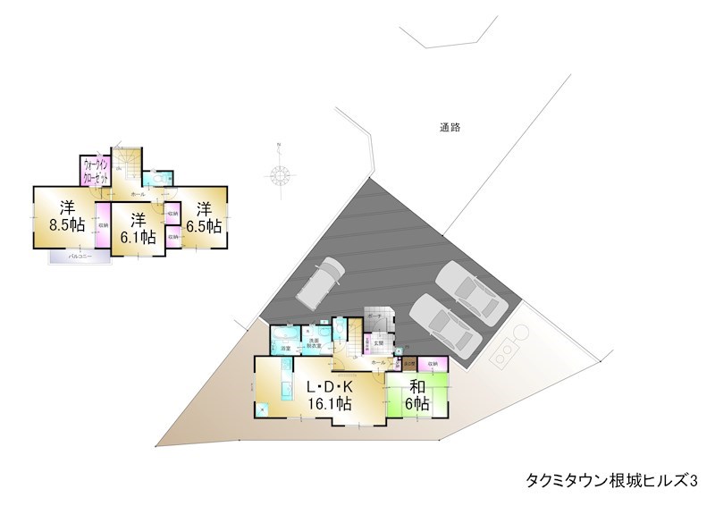 5693　ソーラータウン根城ヒルズNo.3　建売住宅 間取図・土地図