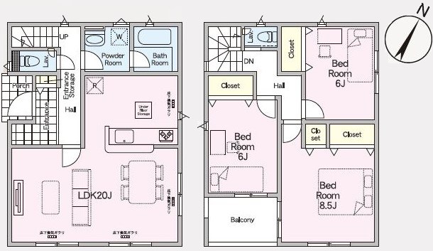 5698　クレイドルガーデン八戸市類家第5　新築分譲住宅　1号棟 間取図・土地図