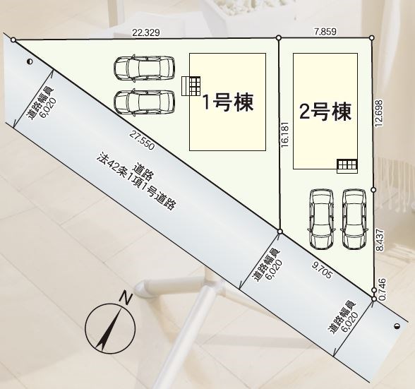 5698　クレイドルガーデン八戸市類家第5　新築分譲住宅　1号棟 区画図