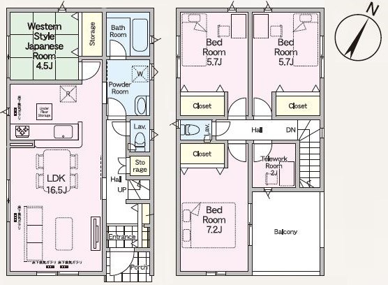 5699　クレイドルガーデン八戸市類家第5　新築分譲住宅　2号棟 間取図・土地図