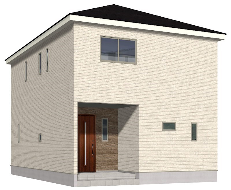 5688　クレイドルガーデン八戸市長苗代第12　新築分譲住宅　1号棟 完成予想図（外観）