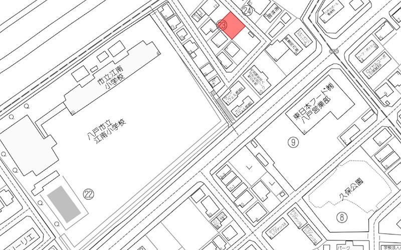 2629　八戸市根城9丁目　土地 現地案内図