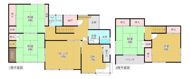 5702　八戸市松ヶ丘　中古住宅 間取図・土地図