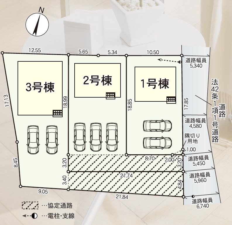 5713　クレイドルガーデンおいらせ町三本木第1　新築分譲住宅　3号棟 全体区画図
