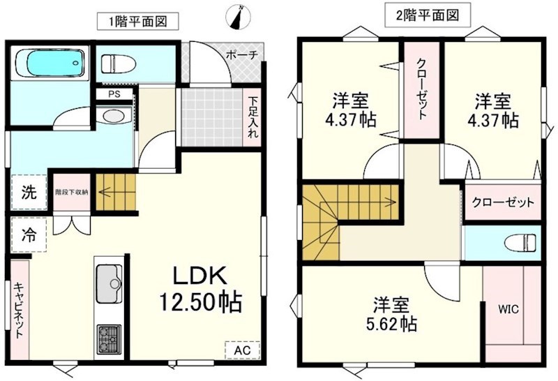5715　八戸市江陽1丁目・B棟　建売住宅  間取図・土地図