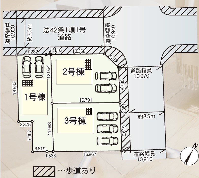 5723　クレイドルガーデン十和田市西十二番町第2　新築分譲住宅　2号棟 全体区画図