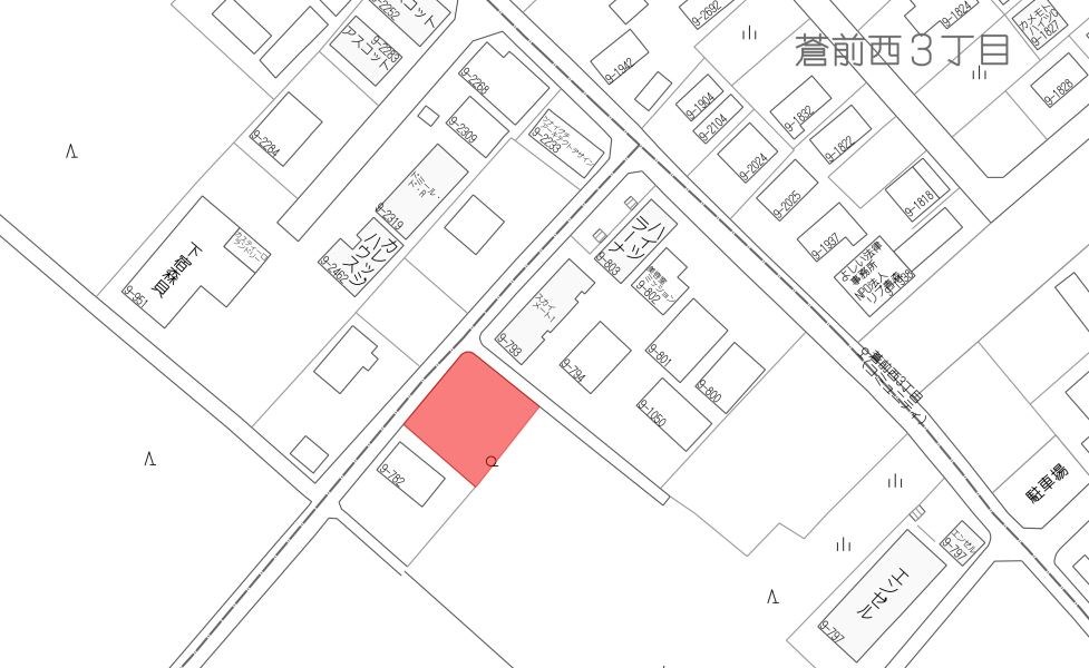 2635　三戸郡階上町蒼前西四丁目　土地 現地案内図
