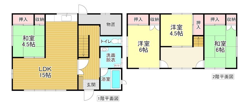5725　八戸市大字市川町字尻引堤下　中古住宅 間取図・土地図