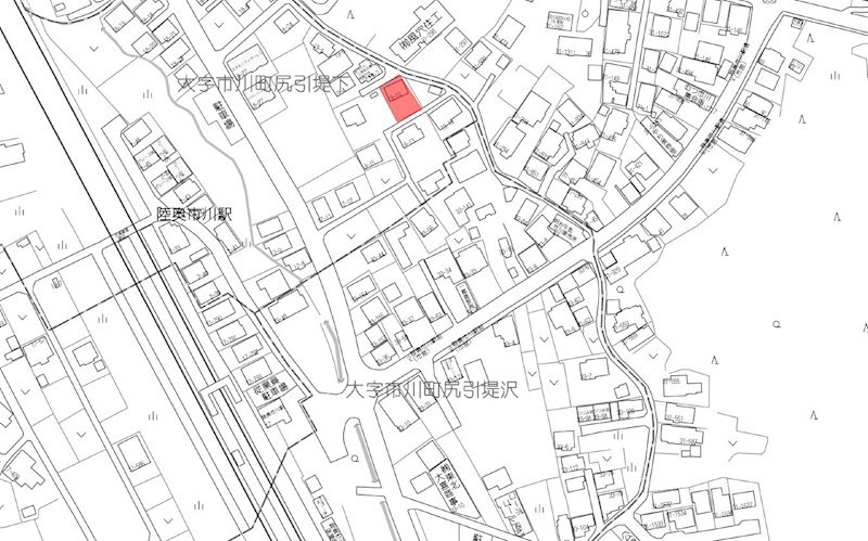 5725　八戸市大字市川町字尻引堤下　中古住宅 現地案内図