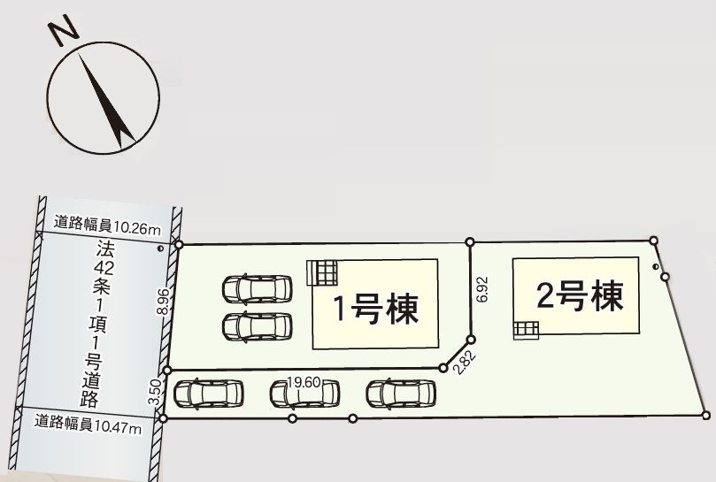 5741　クレイドルガーデン八戸市尻内町第16　新築分譲住宅　1号棟 区画図