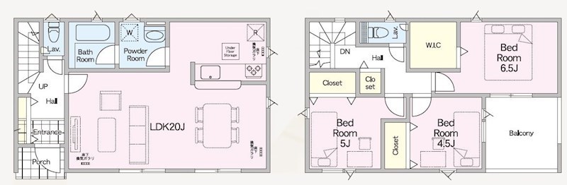 5742　クレイドルガーデン八戸市尻内町第16　新築分譲住宅　2号棟 間取図・土地図