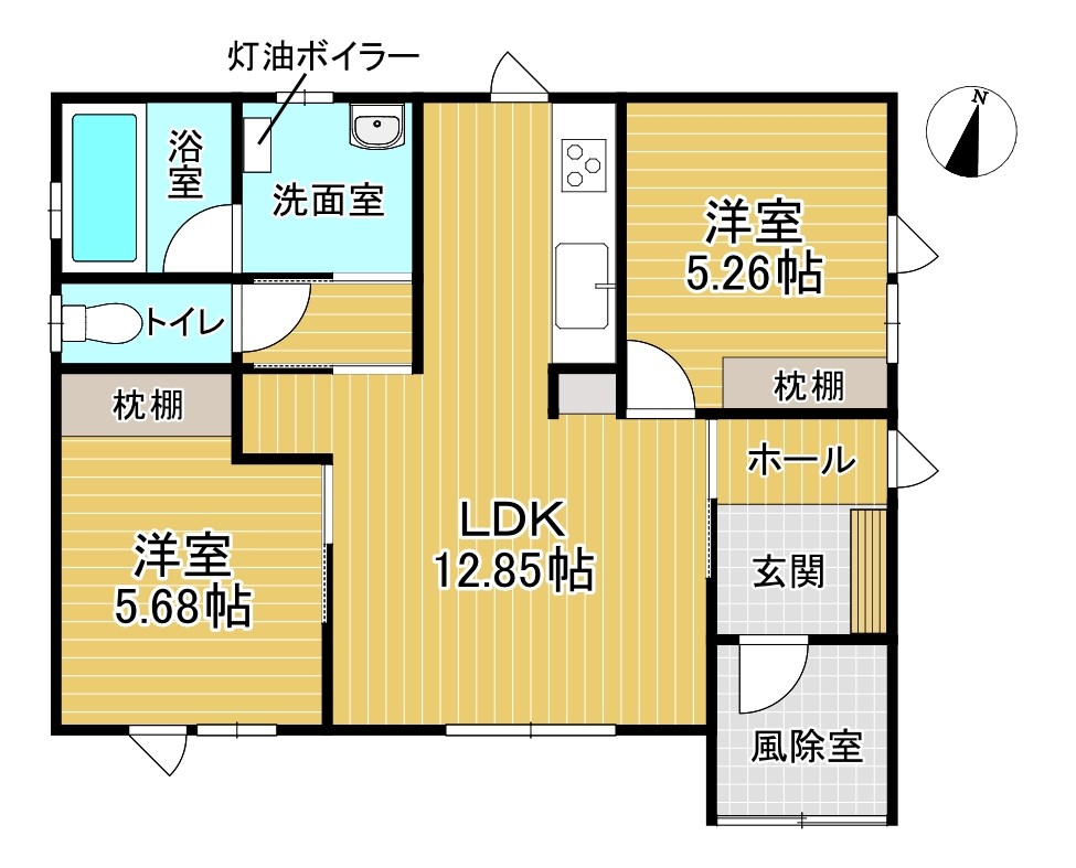 5755　上北郡六戸町大字折茂字今熊　中古住宅 間取図・土地図