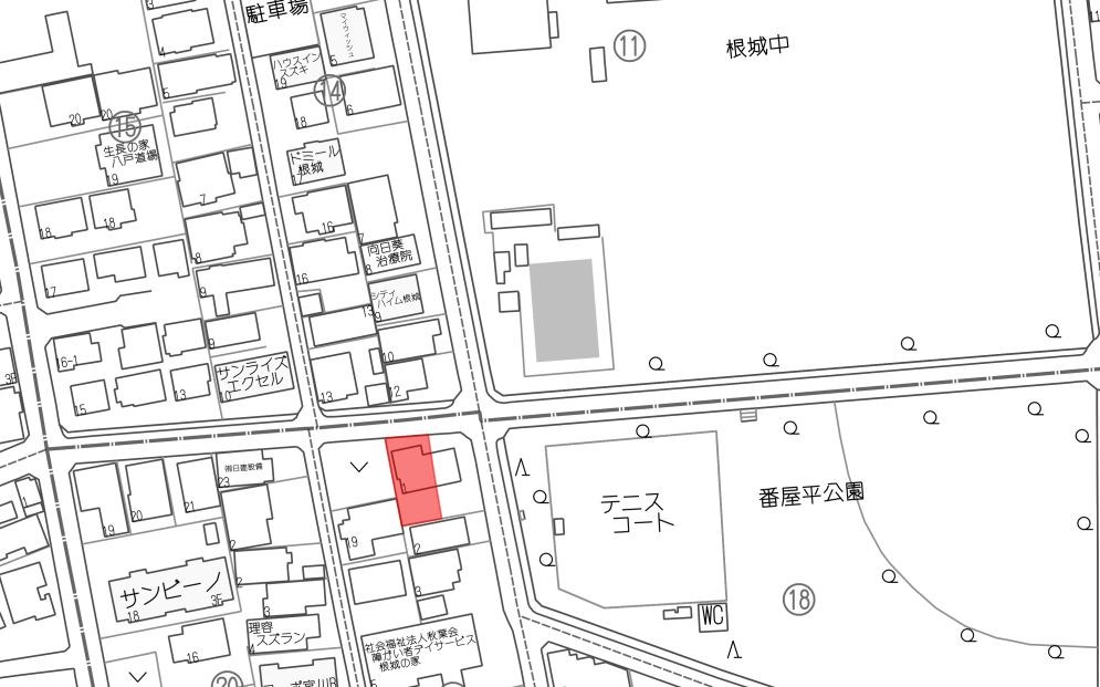 2654　八戸市根城6丁目　土地 現地案内図