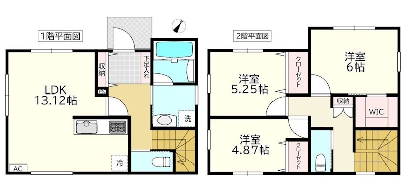 5770　十和田市東四番町・B棟　建売住宅 間取図・土地図