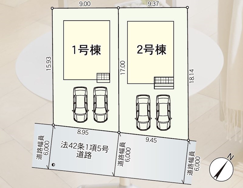 5772　クレイドルガーデン八戸市尻内町第17　新築分譲住宅　1号棟 区画図