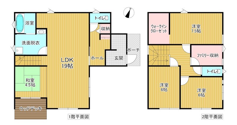 5787　八戸市大字長苗代字内舟渡　中古住宅 間取図・土地図