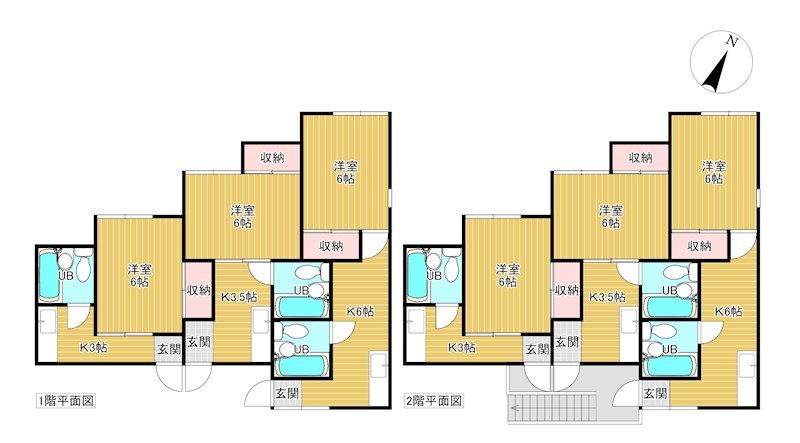 5774　八戸市内丸2丁目　中古アパート 間取図・土地図