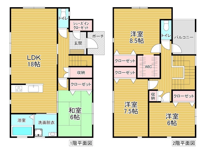 5801　八戸市城下一丁目　中古住宅 間取図・土地図