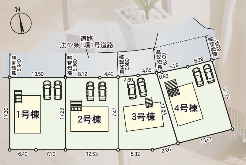 5805　クレイドルガーデン六戸町小松ケ丘第8　新築分譲住宅　3号棟 区画図