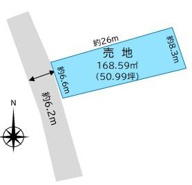 小牧市下小針中島三丁目　売地 間取図・土地図