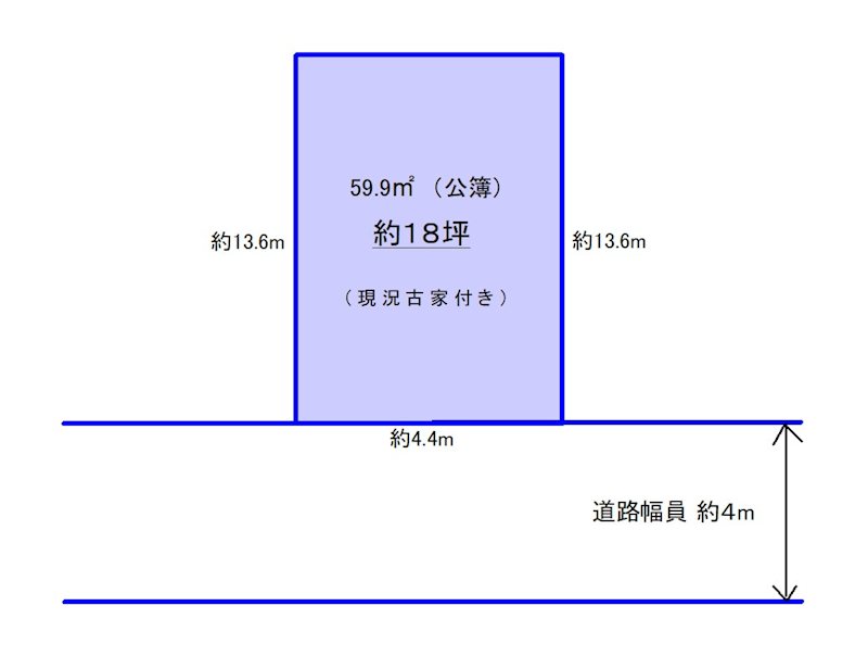 東大阪市中小阪5丁目　売り土地 間取図・土地図