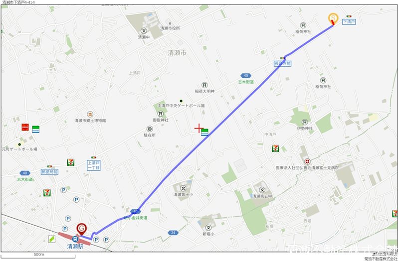 清瀬市下清戸4丁目アパート/戸建用地 交通アクセス図