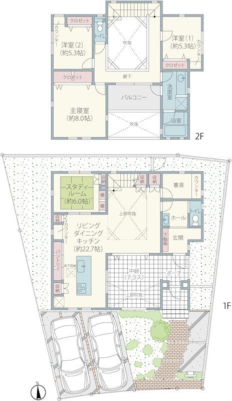千葉県佐倉市西ユーカリが丘５丁目 間取図・土地図