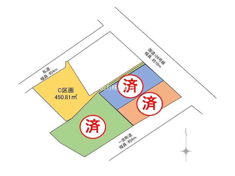一宮町東浪見　宅地 間取図・土地図