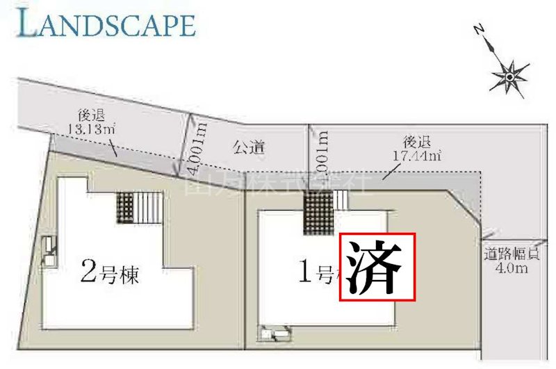 千葉市中央区葛城２丁目新築戸建全２棟　土地41坪付　残り1棟 間取図・土地図