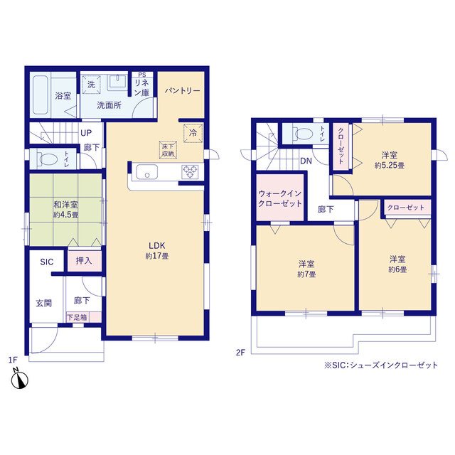 【新築戸建】富里市御料の長期優良認定住宅（全9棟）  8号棟     間取図・土地図