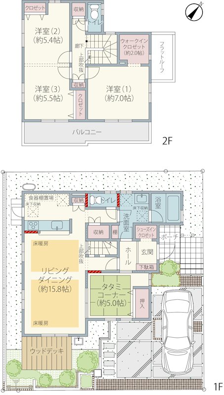 千葉県佐倉市西ユーカリが丘１丁目 間取図・土地図
