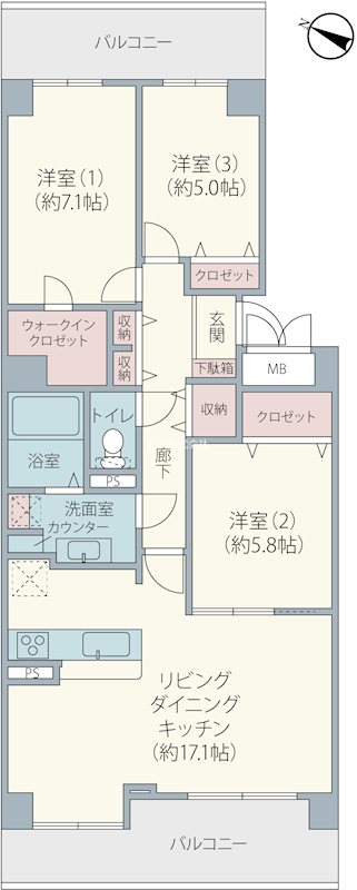 パストラルハイム佐倉志津壱番館 間取図・土地図