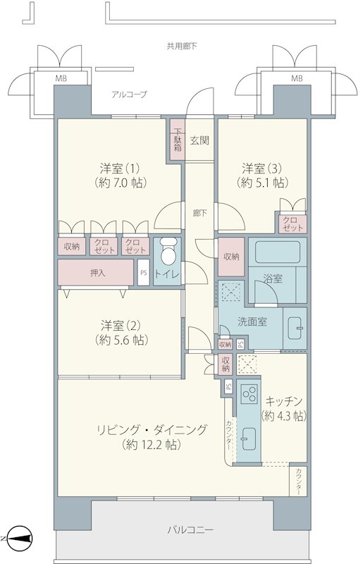 ビオ・ウイング ユーカリが丘 529号室 間取図・土地図