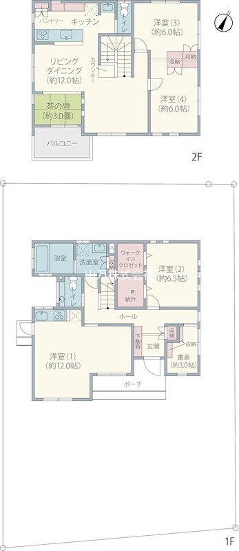成田市公津の杜6丁目戸建 間取図・土地図