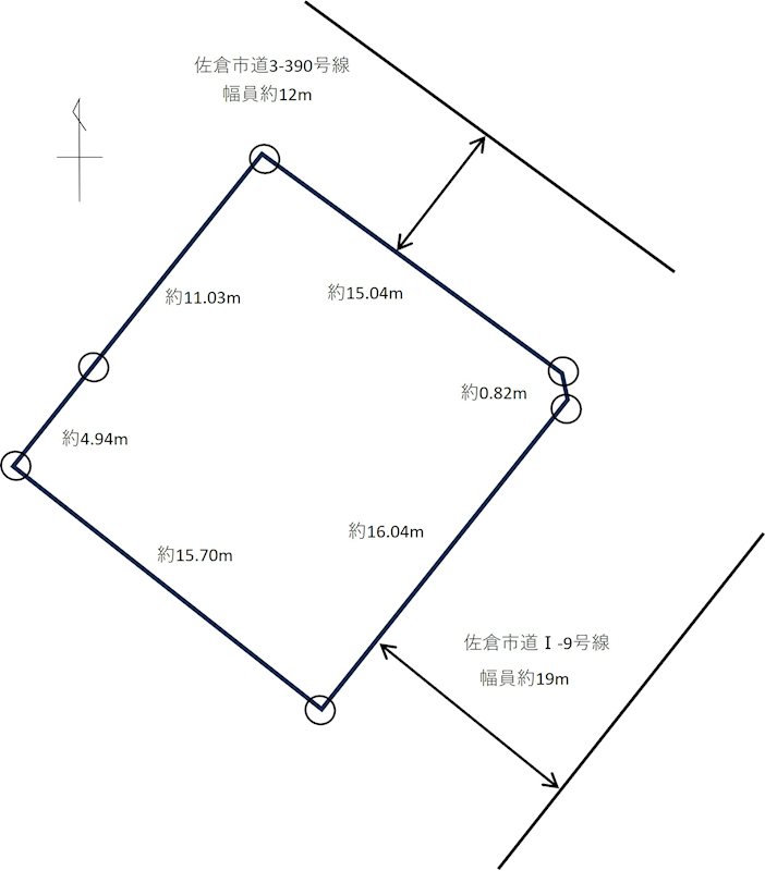 佐倉市王子台1丁目　77坪  建築条件なし宅地 間取図・土地図