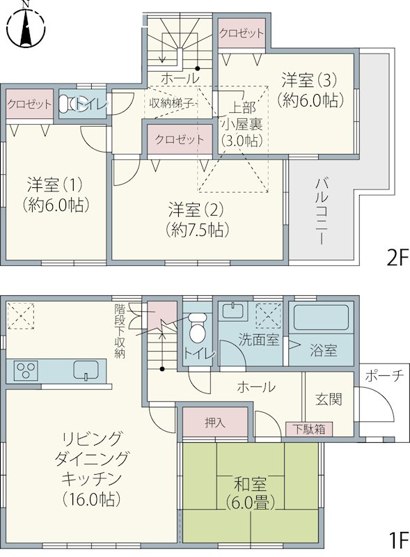 京成本線　ユーカリが丘駅２０分　平成１９年築中古戸建 間取図・土地図