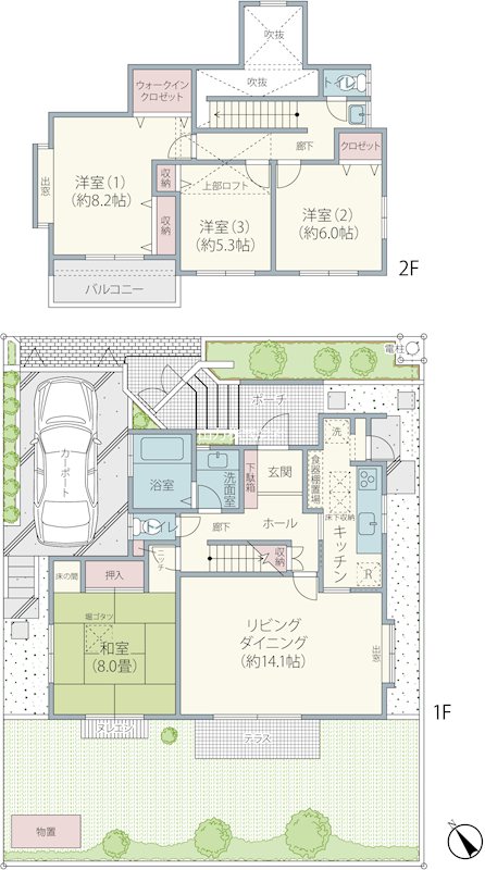千葉県佐倉市染井野３丁目 間取図・土地図