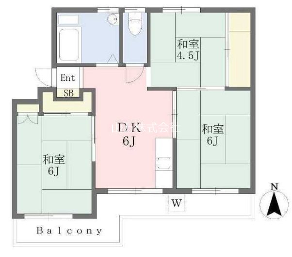 勝田台クローバーハイツ３号棟 間取図・土地図