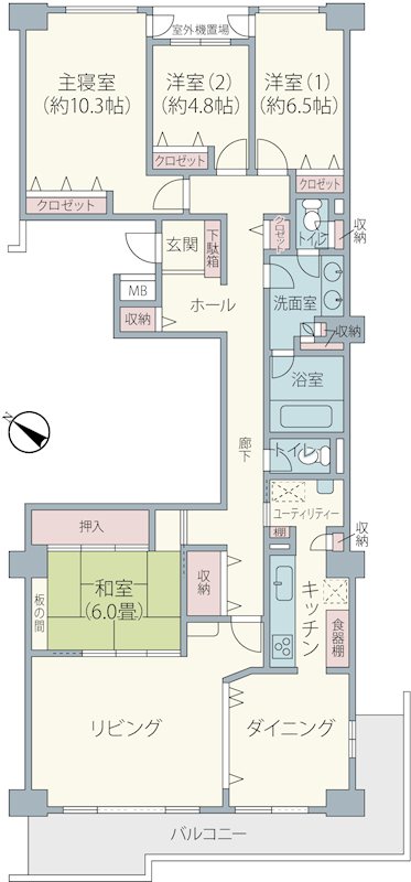 スカイプラザ・ユーカリが丘 センターハイツ【12階】 間取図・土地図