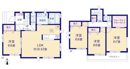 【ハートフルタウン並木町】　49坪超え・4台駐車可能 間取図・土地図