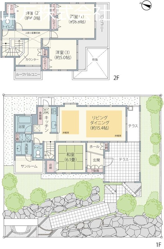 【駅近】佐倉市南ユーカリが丘　戸建て 間取図・土地図