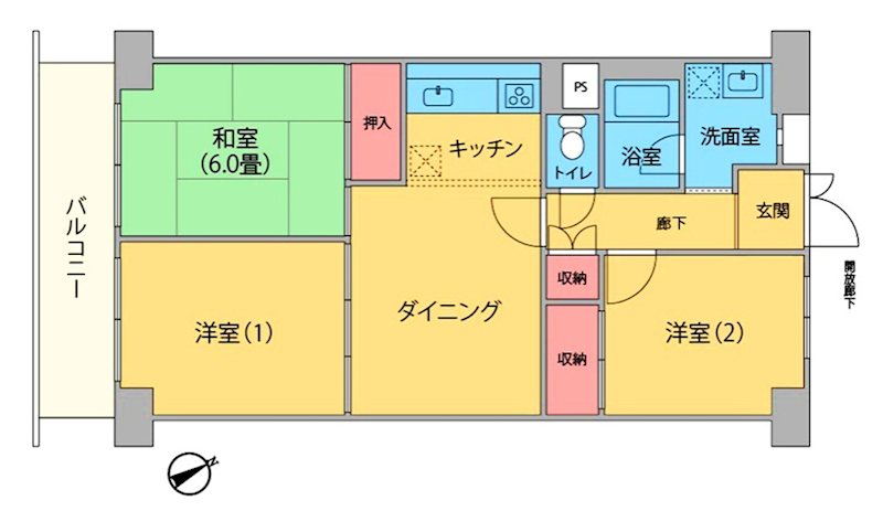 ローズタウン志津駅前B棟 間取図・土地図