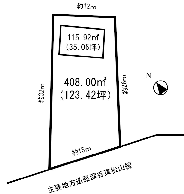 石橋123坪売地 間取図・土地図