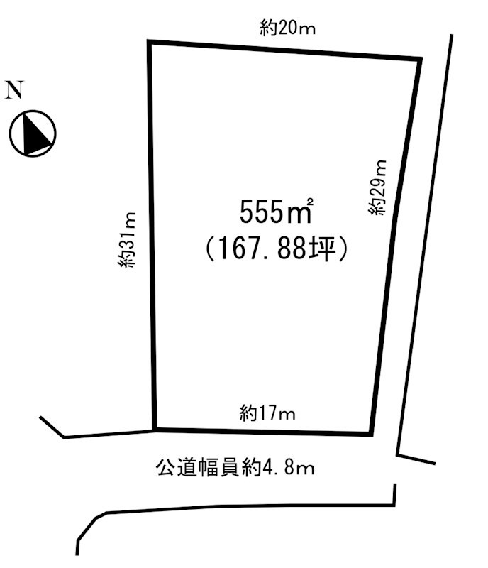 川島町50万円売地 間取図・土地図