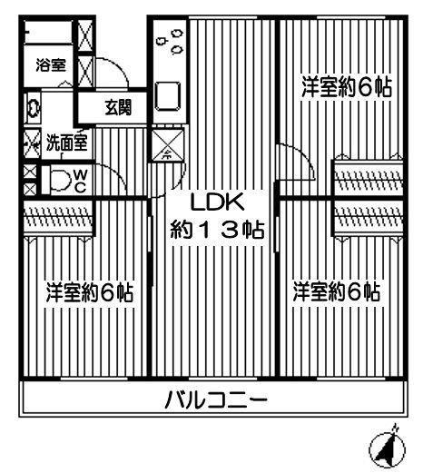 稲毛ファミールハイツ22棟 間取図・土地図