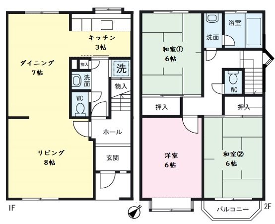 鳶尾テラスハウス 間取図・土地図