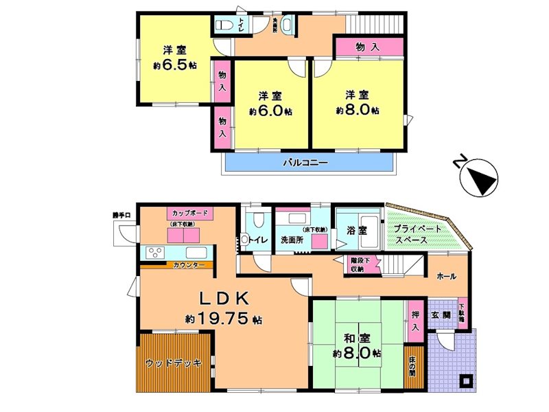 戸建 美瀬一丁目 間取図・土地図