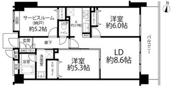 ベルザ薬園台 間取図・土地図