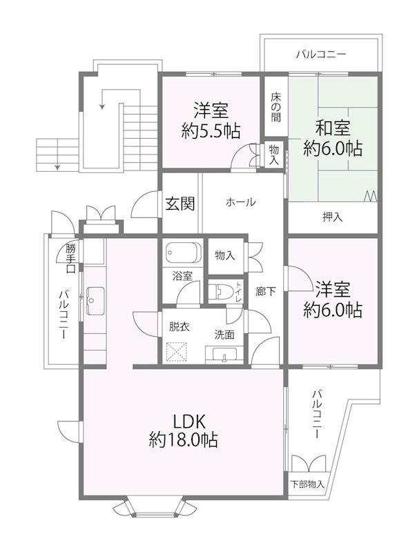 エステート鶴牧４－５－９号棟 間取図・土地図