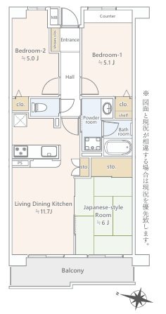 コスモ船橋滝不動 間取図・土地図